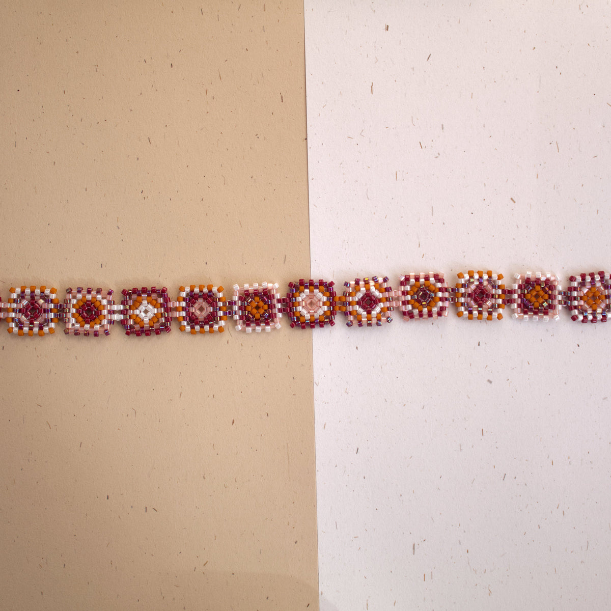Colier Granny Square - Roșu