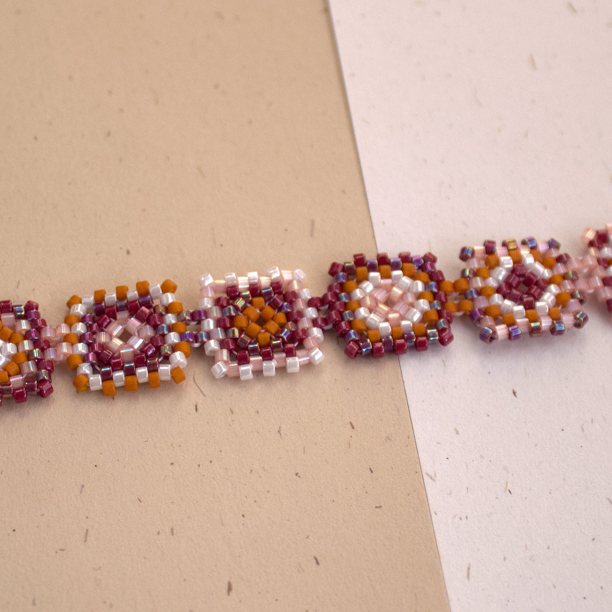 Colier Granny Square - Roșu