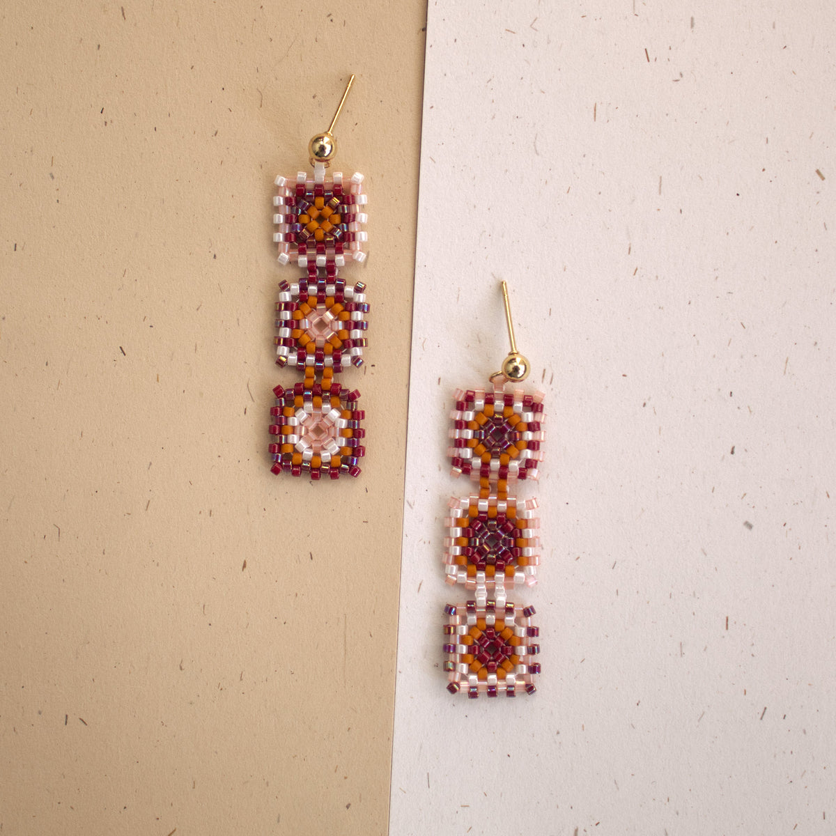 Cercei Granny Square - Roșu