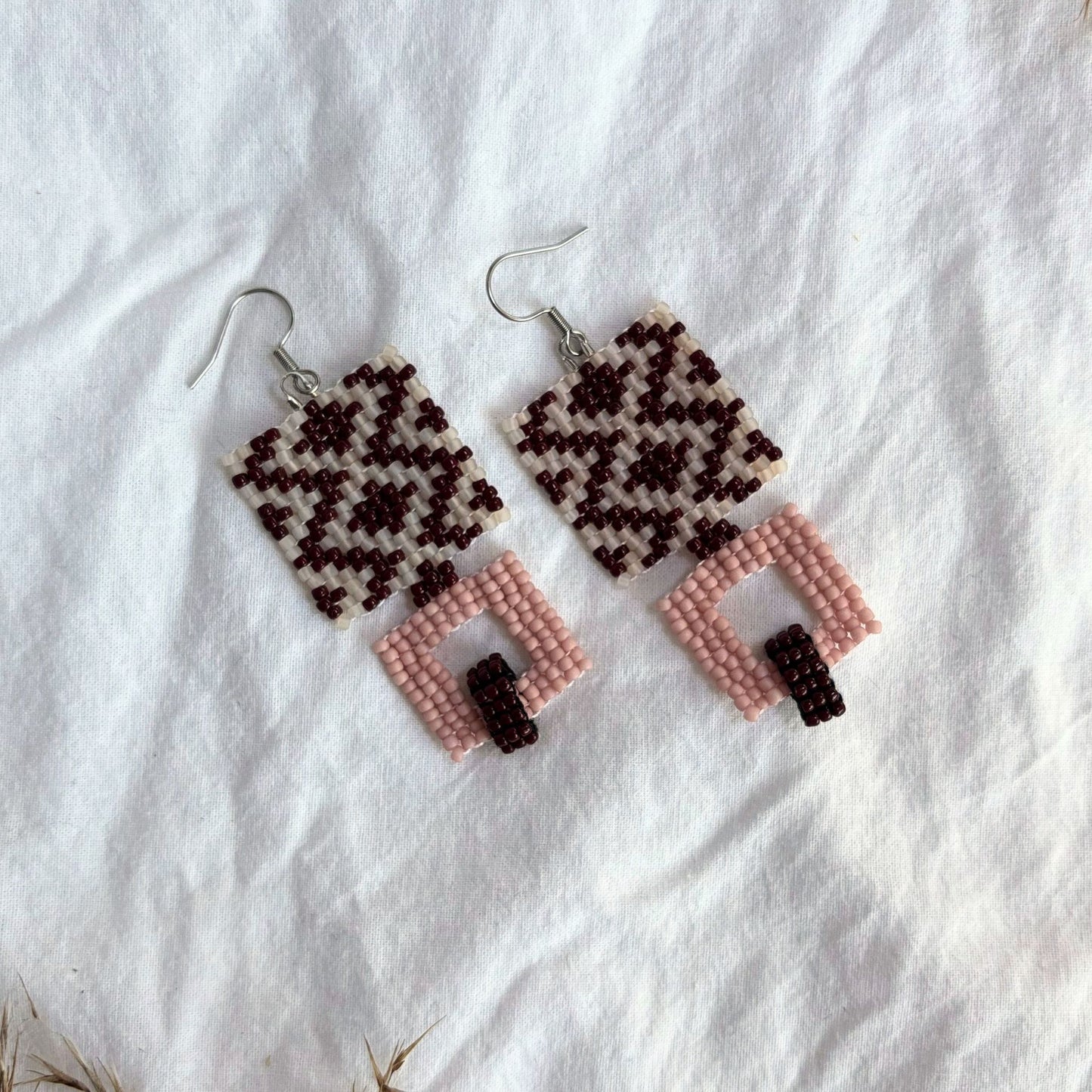 Cercei Cubika - Visiniu/Roz